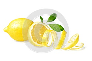 Fresh lemon and lemon peel