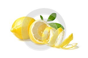 Fresh lemon and lemon peel