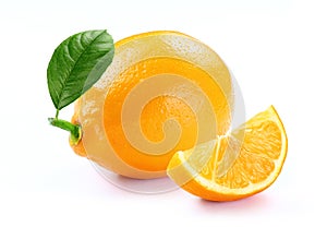 Fresh lemon isolated white background