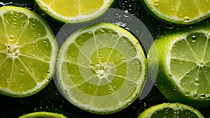 fresh lemon slices in water, coolness