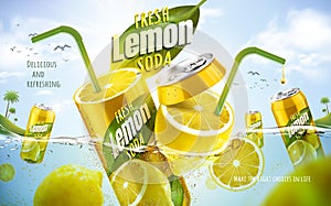 Fresh lemon soda ad