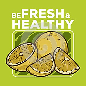 Fresh lemon vector illustration design