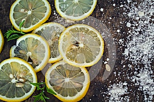 Fresh lemon whole and slice