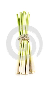 Fresh lemongrass vegetable on white