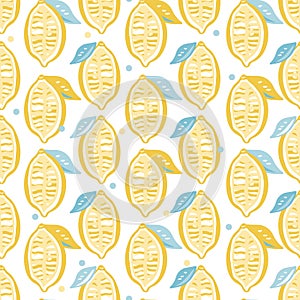 Fresh lemons background pattern