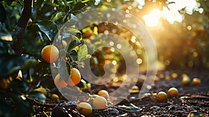 Lemons Hanging on a Lemon tree