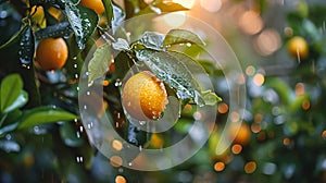 Lemons Hanging on a Lemon tree