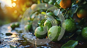 Lemons Hanging on a Lemon tree