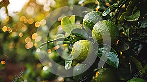 Lemons Hanging on a Lemon tree