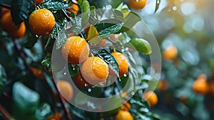 Lemons Hanging on a Lemon tree