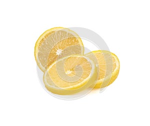 Fresh lemons isolated on white background