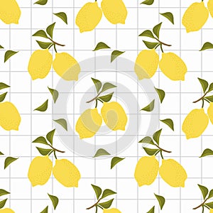 Fresh lemons seamless pattern vector