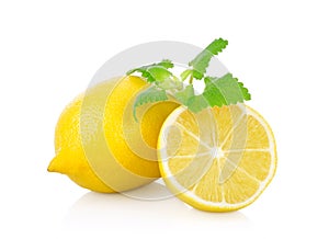 Fresh lemons on a white