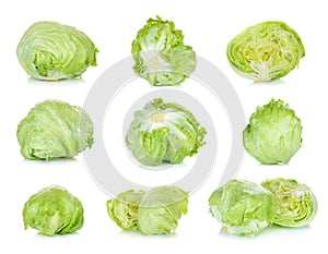 Fresh lettuce isolated on the white background