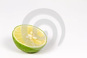 Fresh lime citrus fruit and slice