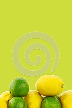 Fresh lime fruit and some lemons