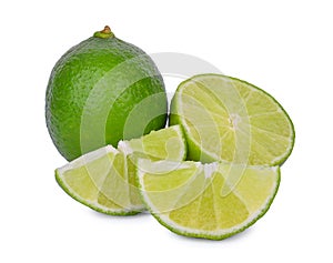 Fresh lime isolated on white