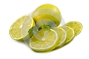 Fresh lime with lemon mint