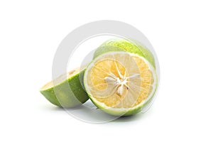 Fresh lime over white background