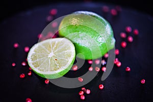 fresh lime & red pepper seeds