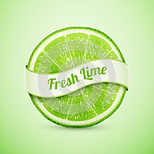 Fresh lime with ribbon