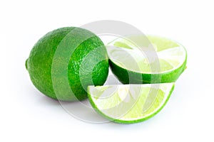Fresh lime on white background isolated image