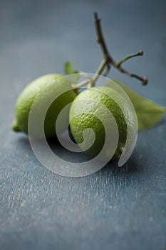 Fresh lime on wooden table