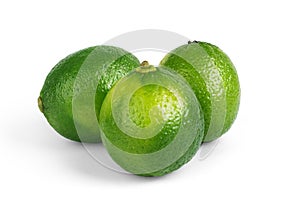 Fresh limes Isolated on white