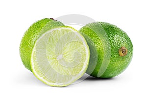 Fresh limes isolated on white