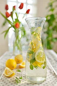 Fresh limes and lemonade photo