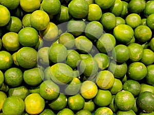 Fresh limes at the market - limes on sale