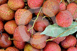 Fresh litchi with leaves