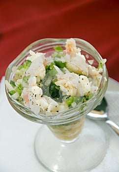 Fresh lobster ceviche appetizer Nicaraguan style photo