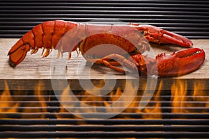 Fresh Lobster Over a Hot Flaming Barbecue Grill