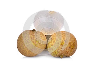 Fresh longan isolated on white
