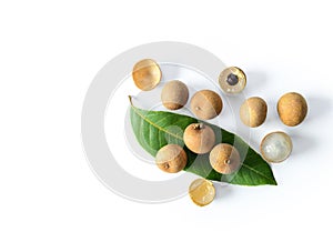 Fresh longan isolated on white background