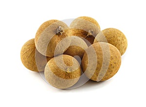 Fresh Longans fruits isolated on white