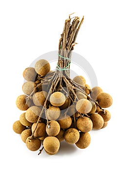 Fresh Longans fruits isolated on white