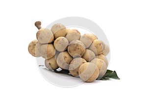 Fresh longkong fruit on white background
