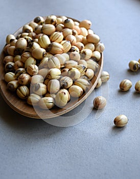 Fresh lotus seeds piled.