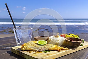 Fresh lunch in a beautiful location with sea views