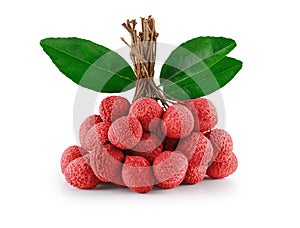 Fresh Lychee isolate on white background. Clipping path