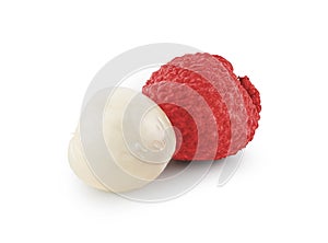 Fresh Lychee isolate on white background. Clipping path