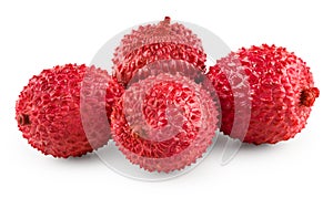 Fresh lychee isolated on white background. clipping path