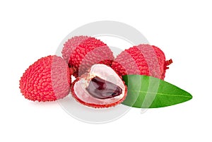 Fresh lychee isolated on white background
