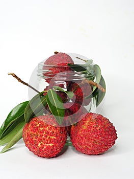 Fresh Lychy fruit and sweet tast redcover fruit photo
