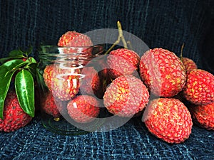 Fresh Lychy fruit and sweet tast redcover fruit photo