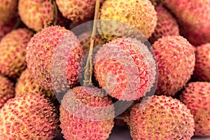 Fresh lychees fruit with isolate white background