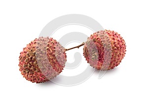 Fresh lychees fruit with isolate white background