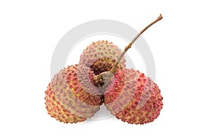Fresh lychees fruit with isolate white background